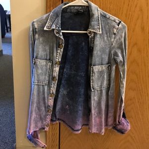 Tie dye denim shirt from Fire Los Angeles